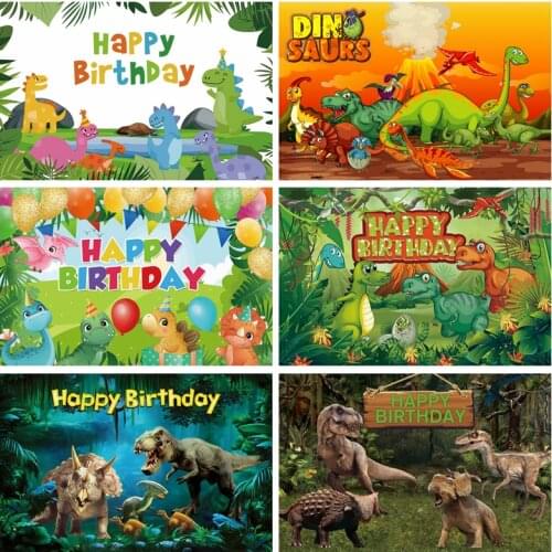 Yeele Dinosaur Birthday Backdrop Photocall Baby Shower Party Decor Portrait Background Photography Child Photo Studio Photozone