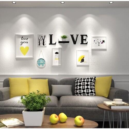 6 Pcs/set Wall Hanging Photo Frames Combination Picture Frame For Living Room Photo Frame Set Wedding Gift DIY Wall Decoration