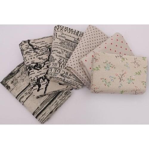 50cmX140cm Printed Cotton Linen Fabric Twill Quilting Fabrics for DIY Home Textiles Sewing Material