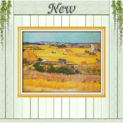 A good harvest of wheat decor paintings counted printed on canvas DMC 14CT 11CT DIY Cross Stitch Embroidery kits Needlework Sets