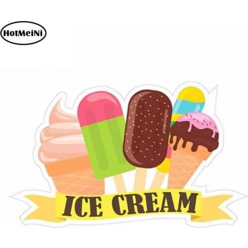 HotMeiNi 13cm x 7.9cm For Ice Cream Personality Creative Stickers Repair Sticker Car Truck Decal Simulation Fun Vinyl Car Wrap