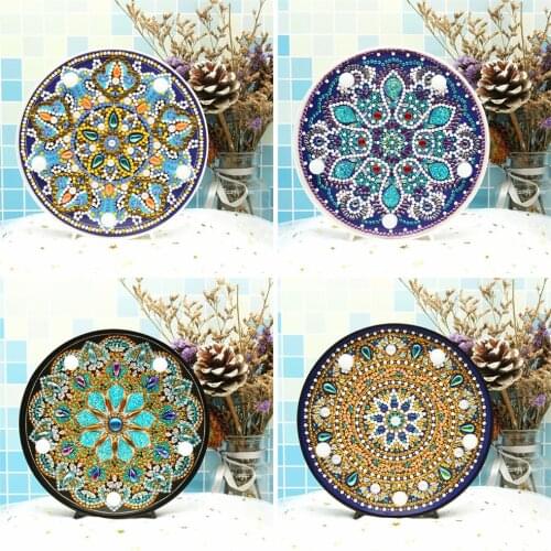 HUACAN 5D Diamond Painting LED Lamp Mandala Diamond Embroidery Mosaic Kit Christmas Decorations For Home Gift