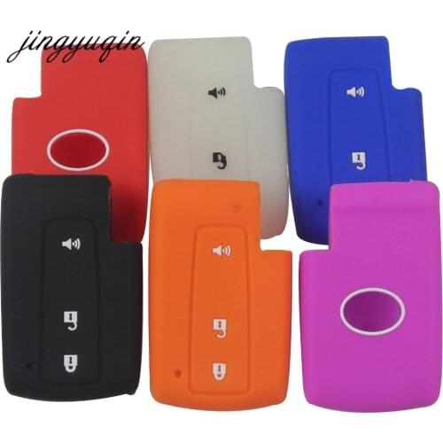 Jingyuqin 30pcs/lot Silicone Case For Toyota Prius Crown Avensis Verso 3 Buttons Remote Smart Key Fob Cover