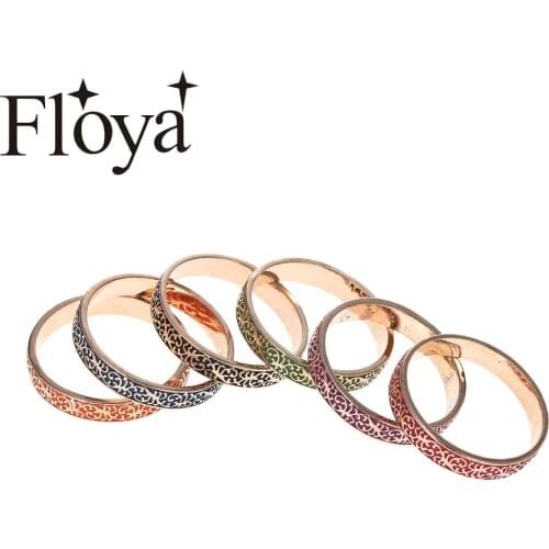 Floya Roman Figure Stackable Ring Rose Gold Copper Inner Rings 4mm Width Interchangeable Original Cocktail Band Accessories