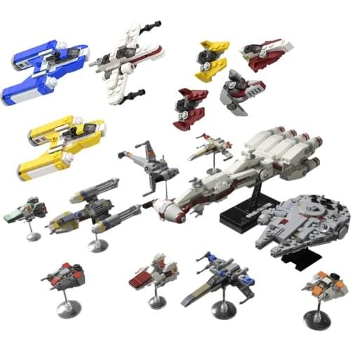 MOC Mini Republic Battle Fighter Building Blocks Kit For Space Wars Frigate Tank Plane Bricks Model Assemble Toys For Kid Gifts