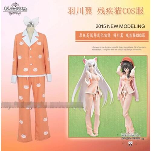 Anime Bakemonogatari Cos Hanekawa Tsubasa Disabled cat Cartoon Female Woman Halloween Cosplay Costume