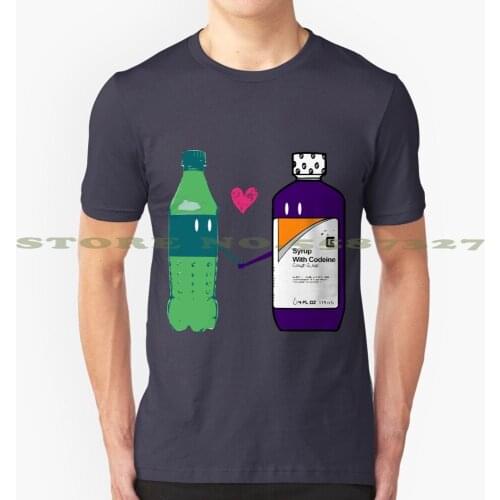 Codeine Love - Lean In Love Cool Design Trendy T-Shirt Tee Codeine Lean Funny Hip Hop Cartoon Purple Drank Syrup Trap Rap