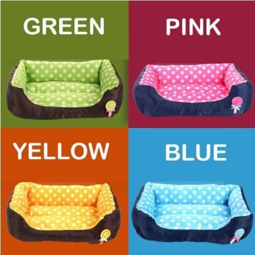 Cute Lollipop Pet Dogs Dot Bed All Seasons Chihuahua Soft Kennel Puppy Cat Warm Mat 4 Colors Teddy Sofa for Small Dogs House