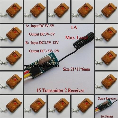 Mini Power Remote Switch DC 3V 3.7V 4.5V 5V 6V 7.4V 9V 12V Electric Control Lock Remote Controller Micro Circuit wireless Switch