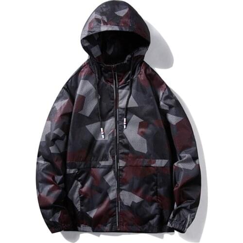 2021 New Spring Autumn Mens Jacket Fashion High Quality Camouflage Print Male Coat Hooded Casual Loose Men Bomber Jacket
