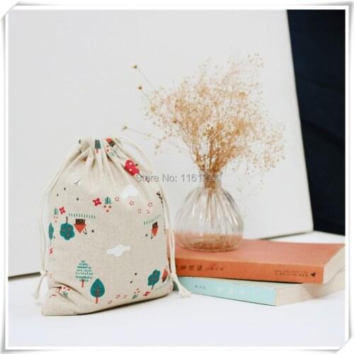 Wholesale 9x12cm 50pcs Tower printing Cotton Bags wedding pouch Gift bags Free Shipping