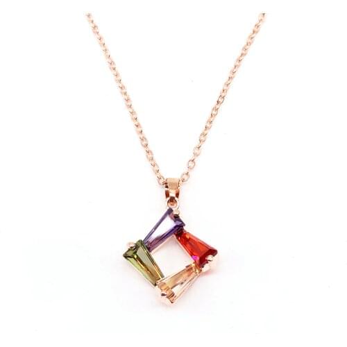 Simple Korean Initial Colored Zircon Choker Necklaces For Women 2020 Kpop Trendy Jewlery Pendant Necklaces Statement Wholesale