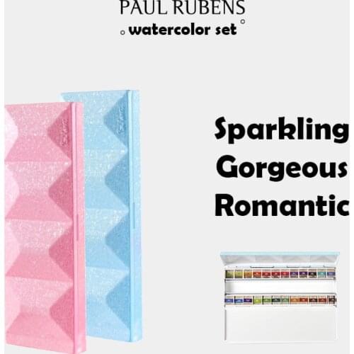 Paul Rubens Watercolor Paint Set, 24 Professional Colors Solid Pigment Art Supplies for Artist Metallic Watercolor