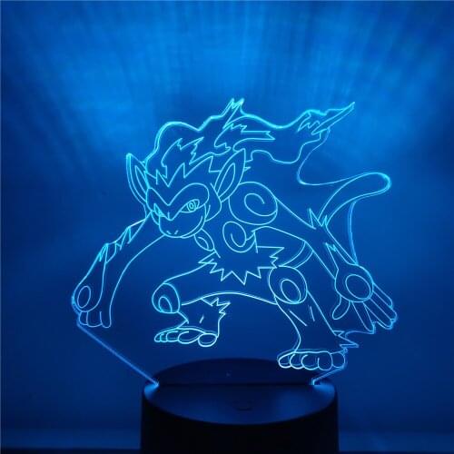 Pokemon Infernape 3D Nightlights Home Decoration Lampara LED Lamp Pocket Monster Pikachu Game Anime Figure Lighting Home Decor