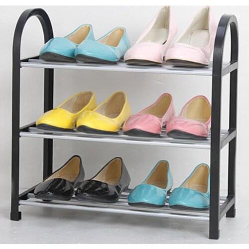 3/4/5 Layer Stainless Steel Shoe Rack Shelf Organizer Pipe Holder Convenient Practical Storage Container