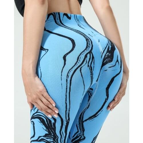 WHOUARE Sexy Women Sport Wear Fitness Clothing Yoga High Waist Pants Gym Tie Dye Butt Lift Leggings Push Up Moisture Wicking