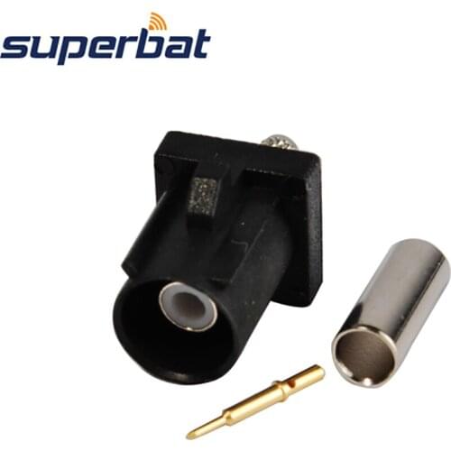 Superbat Fakra A Black /9005 Crimp Plug Male Connector Apply to Radio Without Phantom Supply for Cable RG316 RG174 LMR100