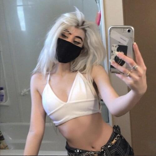 Taytayvola NEW 2021 Vest Tank Top Cosplay Red Cloud Costume Crop Top Navel Bare Vest Stylish Ladies Lace-up Camisole Tops