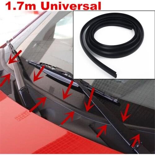Universal 1.7m Car Front Windshield Panel Decorative Trim Sealing Protective Rubber Strips Car Windshield Panel Sealing Strip