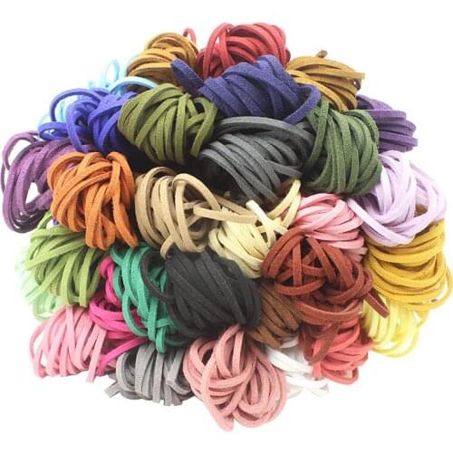 1 Piece Faux Leather Rope 34 Colors 2.8x1.5mm Flat Korean Suede Thread Rope for DIY Handmade Leather Jewelry Making Findings