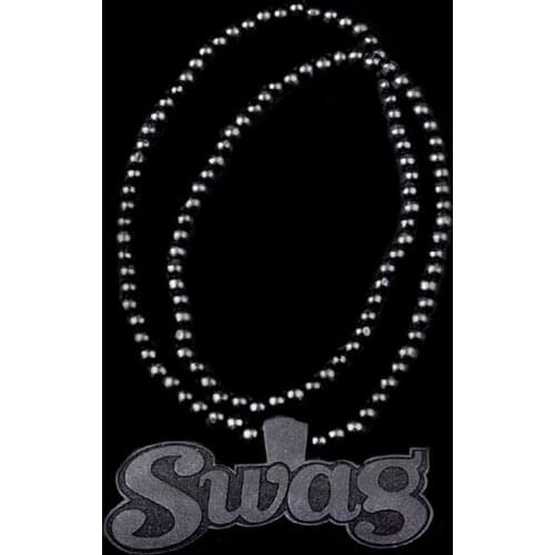 Hip Hop Wood Swag Necklace For Men Rock Wooden Beads Long Chain Maxi Letters Pendant Necklace Male Jewelry Boyfriend Gift Bijoux