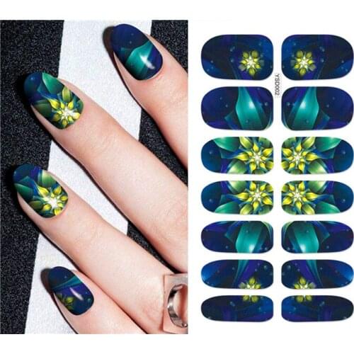 1 sheet DIY Nail Art Water Transfer Stickers Fireworks Flower slider adhesive Watermark Decals Women Beauty Wedding Nails