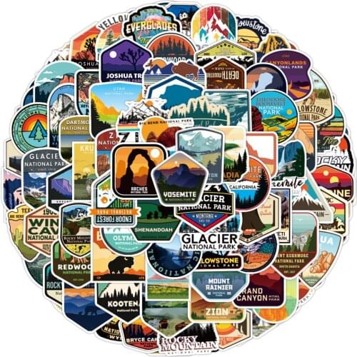 10/30/50/100pcs National Park landscape Graffiti Stickers Toy For Kid Waterproof Suitcase Skateboard Laptop Fridge Phone Sticker