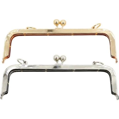 10PCS Rectangle Metal Purse Bag Frame Clutch Kiss Clasps 20cm No Holes Handbag Handles Buckle DIY Luggage Hardware Accessories