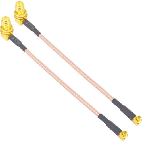 10 Pieces SMA Female bulkhead Right angle with nut to MMCX male Right angle RG316 12cm Pigtail Cable