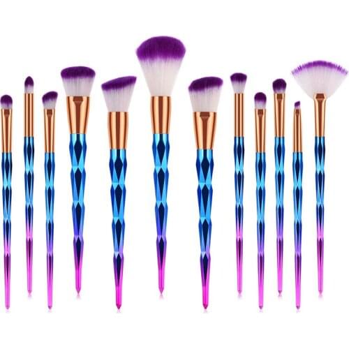 12pcs/set makeup brushes set Diamond Cosmetic Kwasten Eye shadow Powder Cosmetic Face Blush Makeup Brush Set TM005
