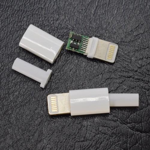 2 sets USB Male Plug for iPhone iPad iPod DIY Connector Solder Housing Cover White