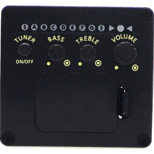 2 Bands EQ Acoustic Guitar Pickups with Tuner Black Folk Guitar Accessories Parts Pick UP