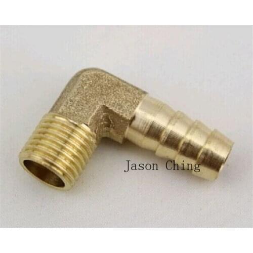 Lot of 2 New 90degree Elbow Brass Barb Fittings 10mm ID Hose x 1/4" Male NPT