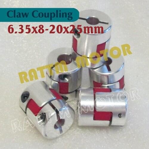 5pcs 8x10mm CNC Flexible Jaw Spider Plum Coupling Shaft Coupler D25L30