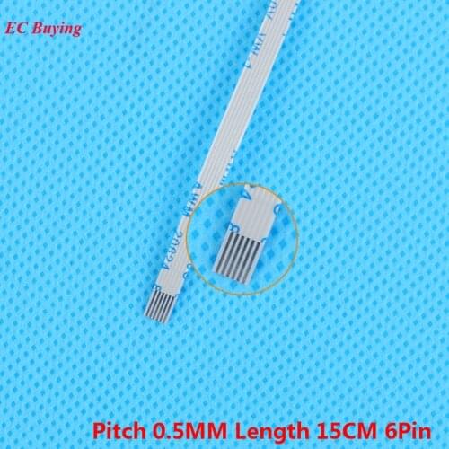 5Pcs FFC 150mm Length 6 Pin Ribbon Cable 6Pin Flat Cable Reverse Direction 0.5mm Pitch 15cm Length Opposite 6Pins For TTL