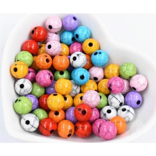 50pcs/lot 8/10/12mm Mixed Colors Acrylic Beads Loose Round Beads For Bracelet Necklace DIY Jewelry Accessories-B4