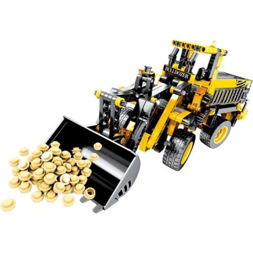 688PCS Science Technic DIY Toys Educational Building Blocks For Kids 6Years Gift Engineering Bulldozer Truck Models Small Bricks