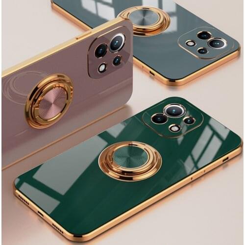 For Xiaomi Mi 11 Case Soft TPU With Stand Ring plating protective Back Cover Case For Xiaomi Mi 10T Pro 10Pro 10ultra 10lite 11
