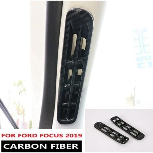 DNHFC Carbon fiber style decorative sequins for air outlet of automobile A-pillar air conditioner For Ford Focus 2019 2020 MK4
