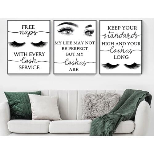 Art Posters Canvas Painting Beauty Salon Decoration Eyelashes Print Makeup Wall Art Decor Esthetician Gift Lash Bundle Fashion