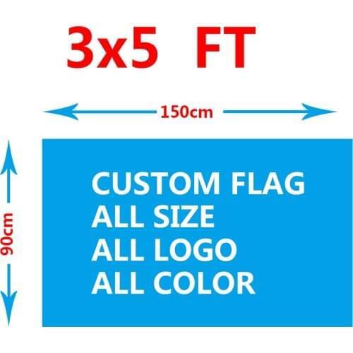 Custom single side flag 150X90cm (3x5FT) 100D PolyesterCustom link