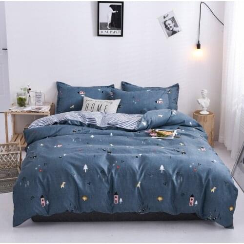 UPzo-Nature Series Polyester Soft Bedding Set Queen Size Bed Sheets Set 90 Duvet Cover Sets Euro Bedding for Girls Home Textile