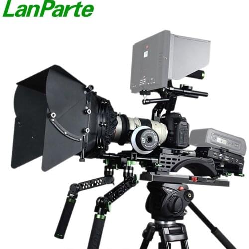 Lanparte Complete Camera Rig V2B-C with AB Stop Follow Focus, Matte Box and Shoulder Support for DSLR Camera Accessories
