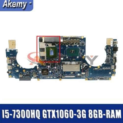 Akemy GL502VMK Laptop Motherboard for ASUS ROG GL502VMK GL502VML GL502VM Laptop Motherboard HM170 8GB-RAM I5-7300HQ GTX1060-3G