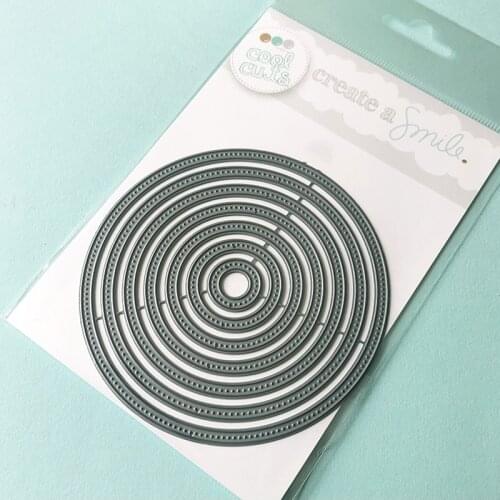 AliliArts Metal Cutting Dies Stitched circle Frames diy Scrapbooking Photo Album Decorative Embossing PaperCard Crafts Die 2020