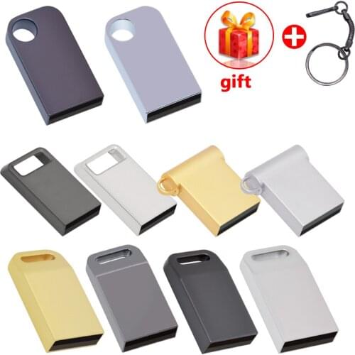 Mini Metal USB Flash Drive 2.0 4GB 8GB 16GB 32GB Personalise Pen Drive Flash Usb Memory 64GB Pen Drive Cle Usb Stick Pen Gift