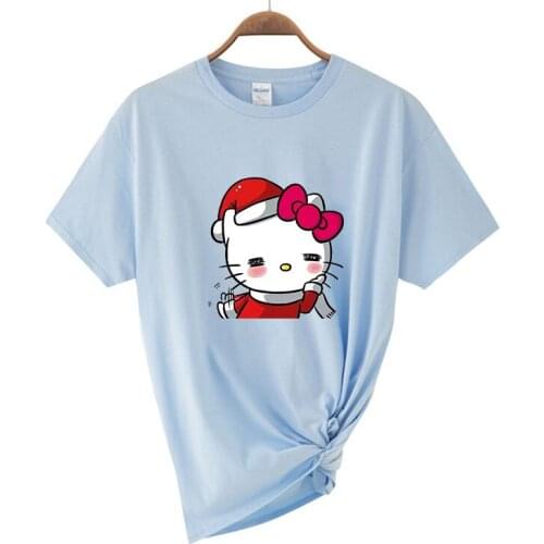 Fashion Trend Cute Printed Cat Cartoon T-shirt Top Women Graphic Travel Vacation Sweet Beauty T-shirt Ladies Clothes Top