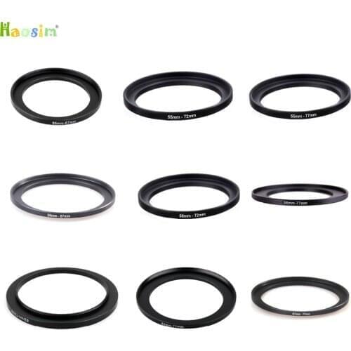 10pcs 55-67 55-72 55-77 58-67 58-72 58-77 62-72 62-77 67-77mm Metal Step Up Rings Lens Adapter Filter Set