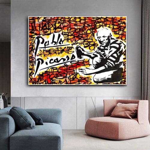Wall Cuadros Abstract Figure Graffiti Art Canvas Painting Wall Art Posters Prints Wall Pictures for Living Room Home Decoration