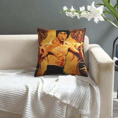 Bruce Lee pillowcase printed cushion cover sofa waist pillow pillow cover